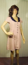 NWT TULLE SIZE S PEACH COLOR POLYESTER DRESS FULLY LINED BLACK COLLAR $32.95