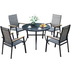 5 Pcs Outdoor Dining Set Patio Furniture Set Aluminum Lightweight Chairs & Table
