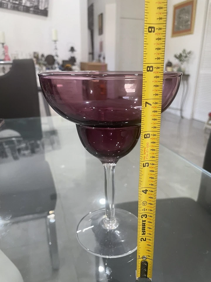 Juego de 4 vasos de amatista margarita, 14 oz, 7 3/4 pulgadas de alto, 5 1/2 pulgadas de ancho Foto 4 de 4