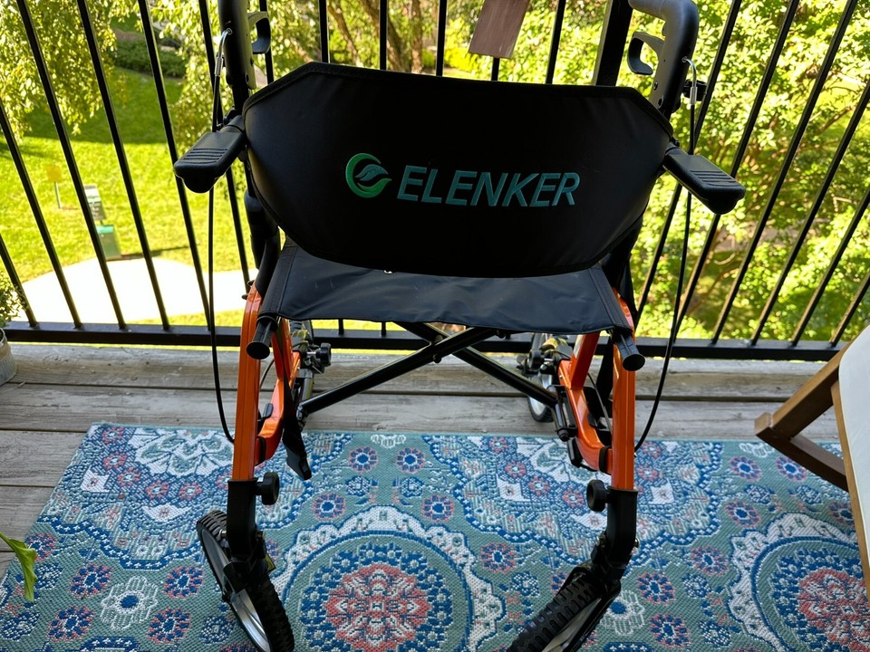 ELENKER 2 in 1 Rollator Walker & Transport Chair, Folding Wheelchair eBay