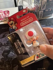 Super Mario Bros. World of Nintendo Red Toad Figure OPEN BOX