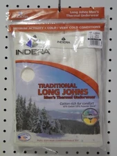 Tall Men's cotton-rich Top or Bottom Thermal Long John sizes M to 4X Indera Mill