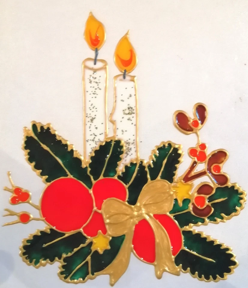 Window Color, Kerzen, Weihnachten, Fensterbild (2.0), bereits auf Folie - Bild 2 von 2