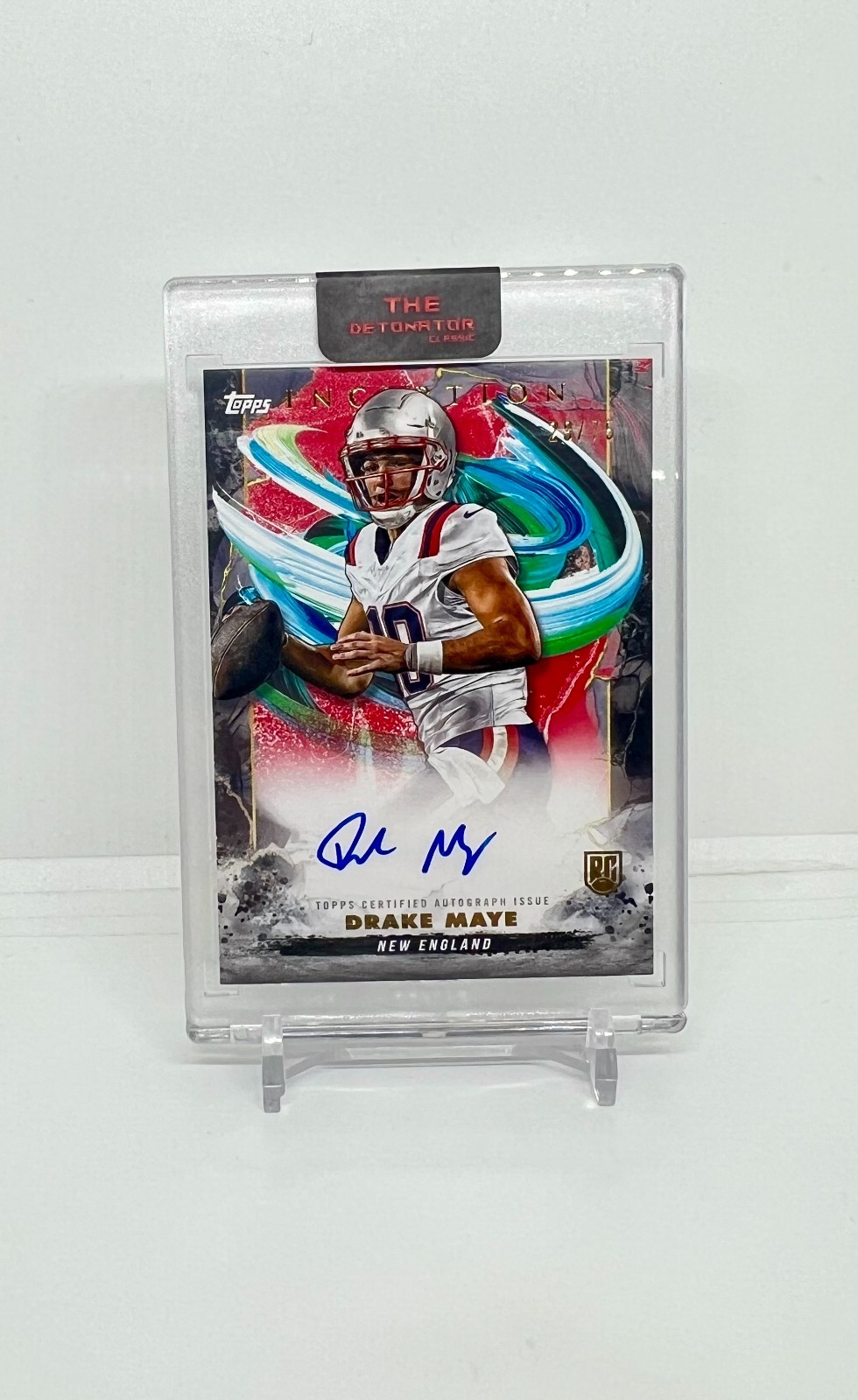 2024 Topps Inception Drake Maye Rookie Autographs Red /75 RA-DM Patriots RC