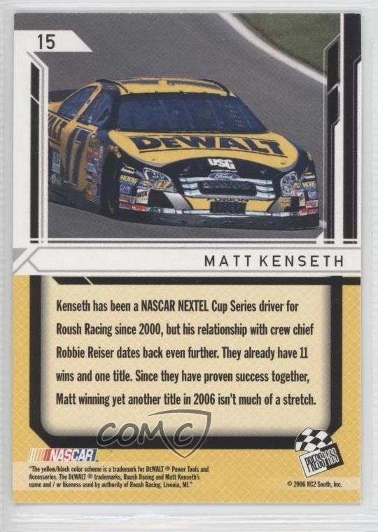 2006 Press Pass Stealth Gold Matt Kenseth #15 HOF - Image 2 of 2