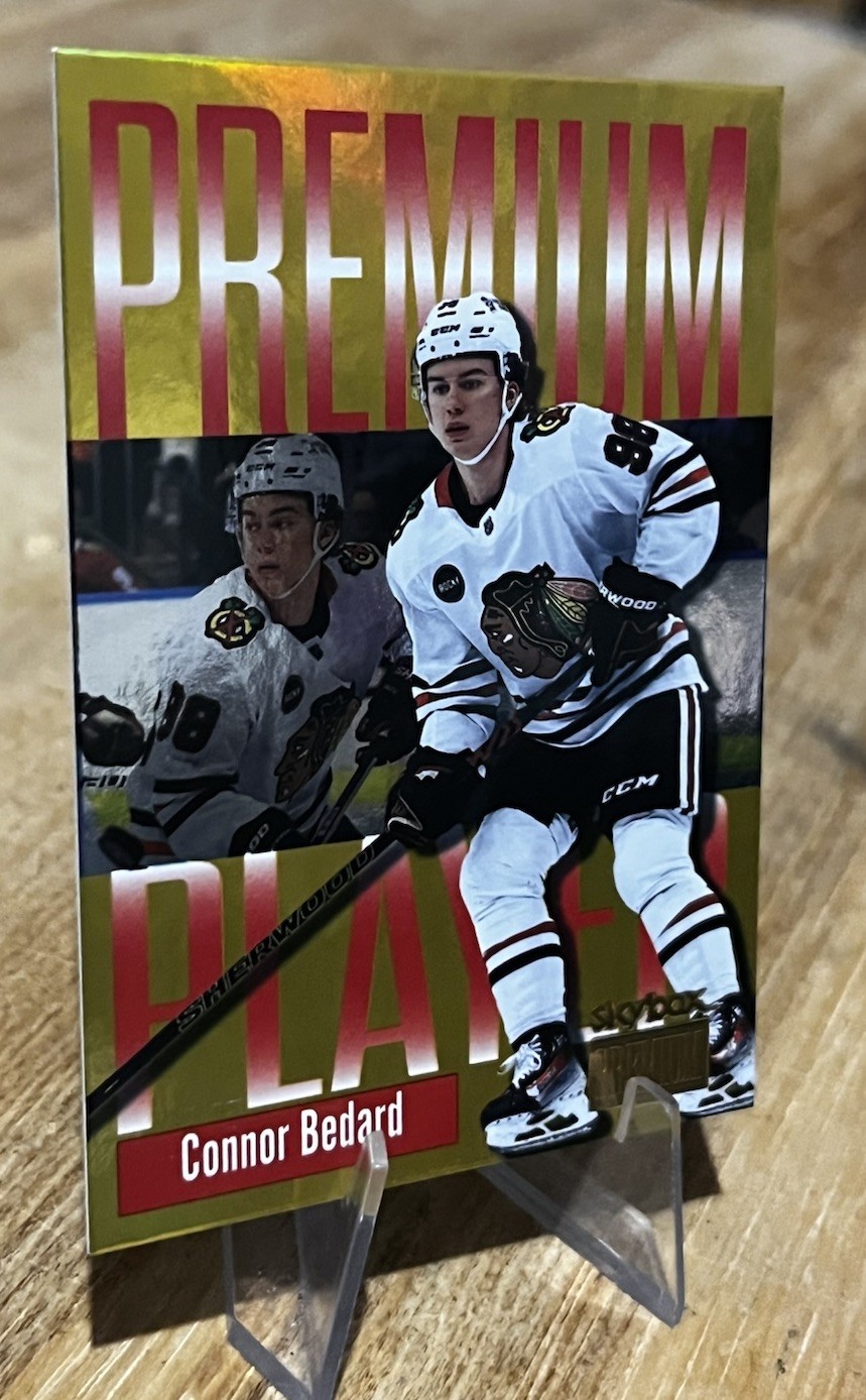Connor Bedard /99 PREMIUM PLAYERS GOLD ROOKIE SP Insert 2023-24 Metal Universe *
