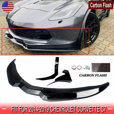 CARBON FLASH For 2014-2019 Corvette C7 Z06 Stage 3 Front Lip Splitter & Winglets