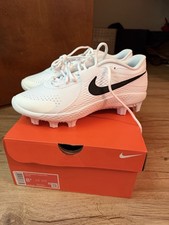 Nike Diamond Gamer MCS Baseball Cleats White Black Size 8.5 Medium