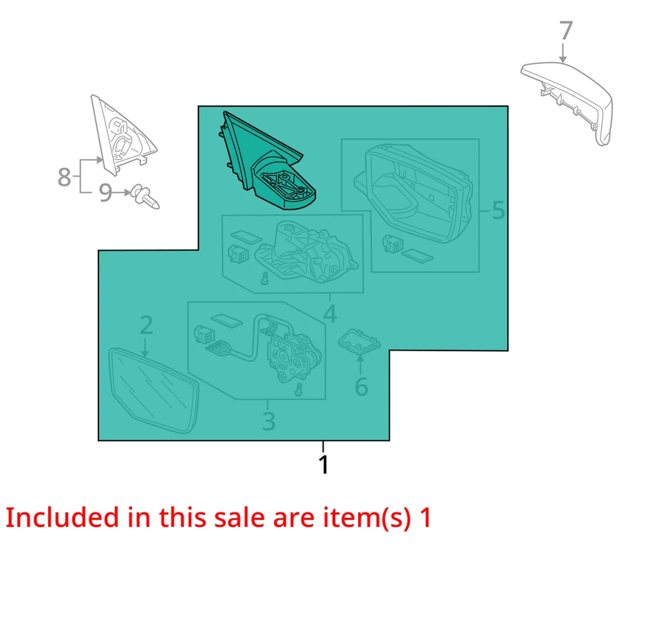2010-2011 Honda Accord Crosstour Right Passenger Side View Mirror 9-Wire OEM - Image 3 of 4