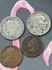 Old 1¢ 5¢ U.S. Coin Starter Set Indian Head Cent, Wheat Penny Buffalo & V Nickel