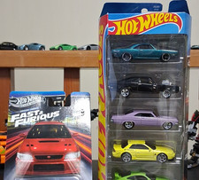 Set of 6 Hot Wheels Fast  Furious Diecast Car Collection Lot Red, Green, Yellow