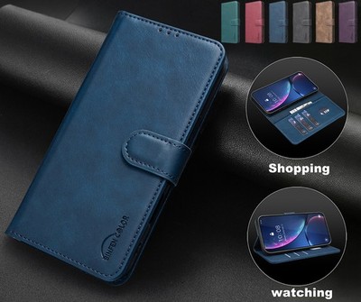 Leder Hülle für iPhone 17 16 15 14 13 12 11 Pro Max Plus 17E Schutz Flip Cover