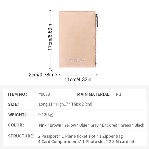 Multifunktion Pass tasche für Zertifikate PU Ticket klemme Pass abdeckung - Bild 3 von 19