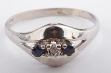 Sapphire Diamond Ring 333 8 Carat White Gold Large 54 Top