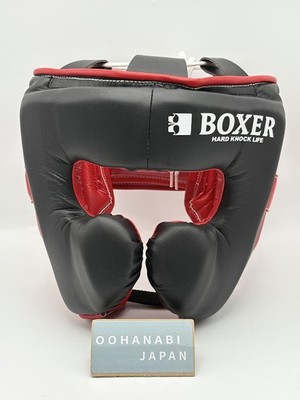 ISAMI Boxing Headgear Bar Type Black & Red M SIze IBX-280 Made in