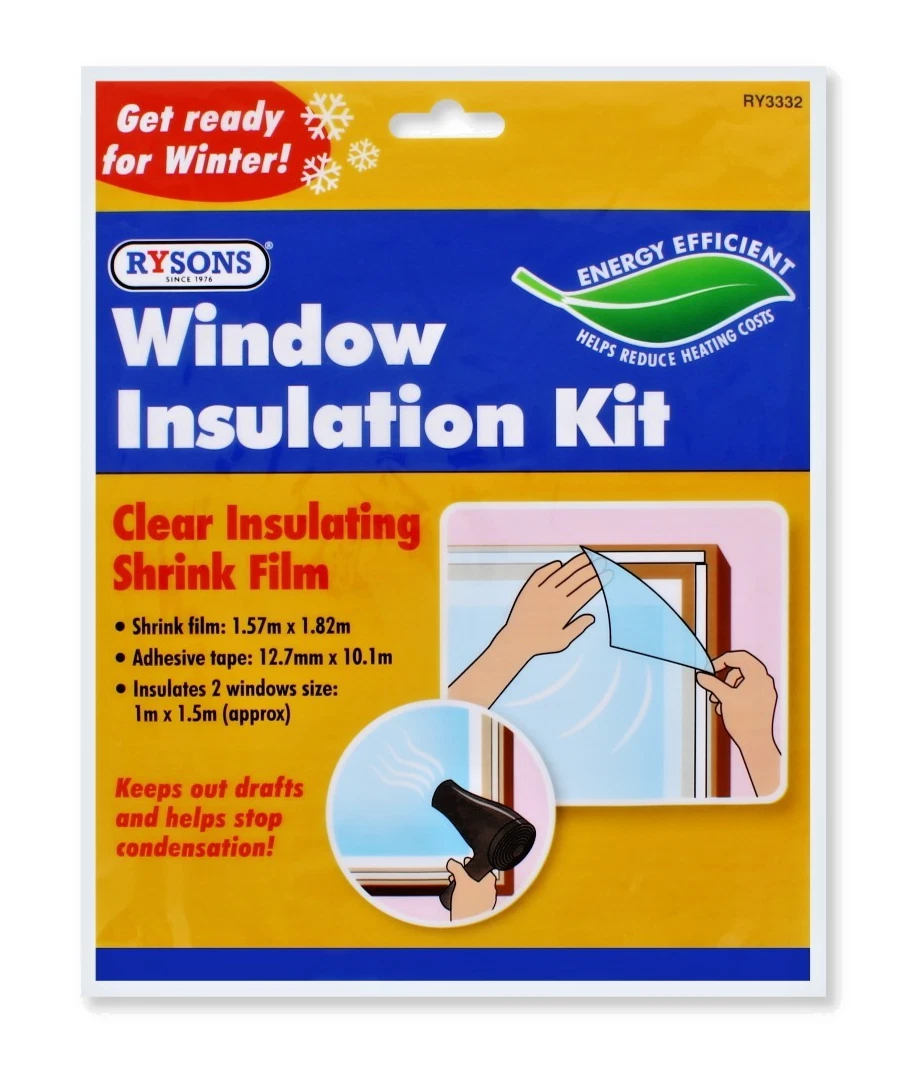 🔥Window Insulation Kit Double Glazing Shrink Film Draught Proof Film Tape Kit