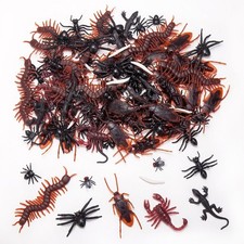 130 PCS Realistic Plastic Bugs Trick Toys, 9 Types Prank Fake Insects Cockroache