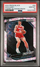 2024 Prizm Black Zach Edey #64 Cherry Blossom PSA 10