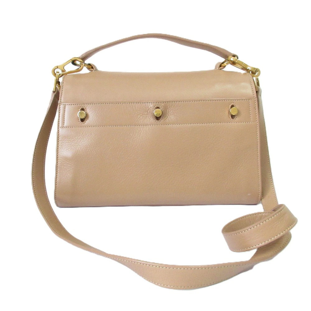 Y0809 Borsa a tracolla Saint Laurent Paris usata punta musa pelle 2 vie beige