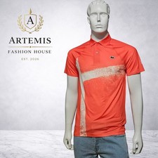 Lacoste x Novak Djokovic Men's Slim Fit Orange On Court Sport Polo Size Small