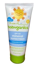 Babyganics Broad Spectrum SPF 50 Mineral Sunscreen Lotion Kids 6 Oz  Exp.12-2025