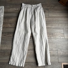 Reformation 100 Linen Beige Oatmeal Trouser Slacks Pants High Rise Sz 4