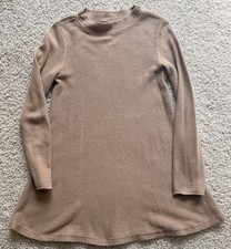 Women’s J Jill Tan Cotton Long Sleeve Sweater Dress Size XS