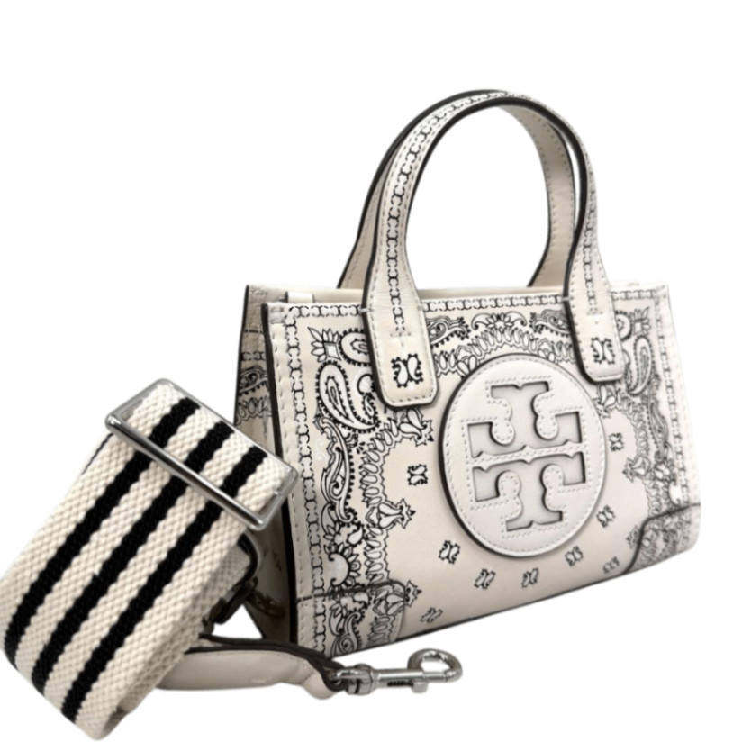 Tory Burch Ella Paisley Mini Tote Bag 2-Way Women's Used Authentic
