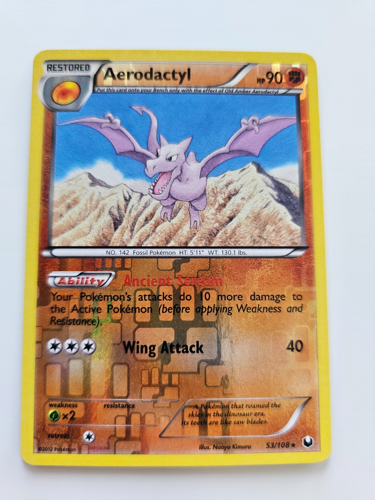 Pokemon Aerodactyl Reverse Holo Black & White Dark Explorers 53/108 NM
