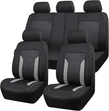 3D Air Mesh Car Seat Covers Full Set, Breathable Sporty Rear Full set Gray