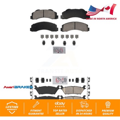 Front Rear Ceramic Disc Brake Pads Kit For Ford F-150 KNF-101827