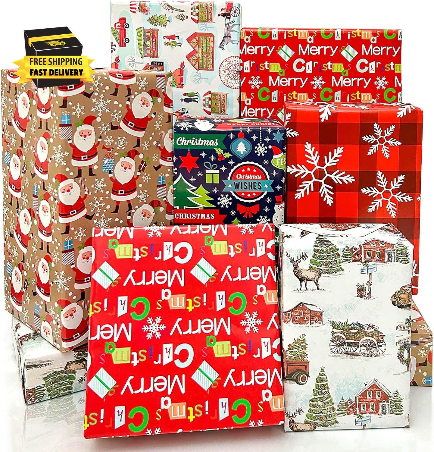 Christmas Wrapping Paper, Gift Wrapping Paper (Christmas 6 Sheets) ⭐️⭐️⭐️⭐️⭐️