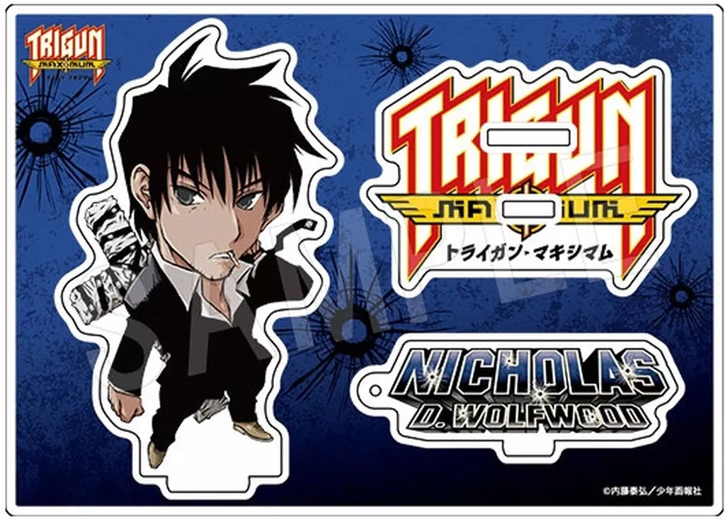 Acrylic Stand Panel Nicholas D Wolfwood Trigun 2Way Mini Character 5.5x3.9 New