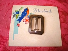 Vintage NOS Gray MOP Shell Slide Buckle 1 x 1 3/8 In. Bluebird Card Lot B