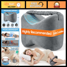 Knee Pillow for Side Sleepers with Strap, Supportive Memory Foam Leg Pillow for