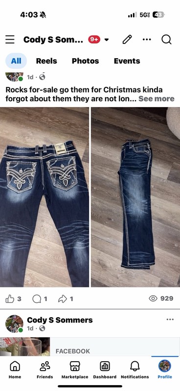 2 Pairs Of Jeans Both Buckle Jean One Rock Revival The Other Salvage.