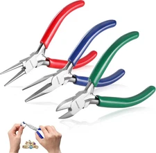 WORKPRO 3-Packs Jewelry Plier Set Jewelry Making Tool Kit-Needle Nose/Chain Nose