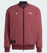 Chaqueta de bombardero reversible Adidas Arsenal Terrace Icons pequeña roja JM9404 $150