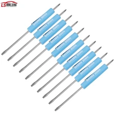 10X Blue Mini Pocket Screwdriver Phillips & Flat Head Tip with Magnet and Clip