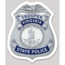 4 Inch Non-Reflective Virginia State Police Trooper Vinyl Sticker