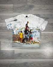 Rare Vintage Nike Jordan Playground AOP T Shirt Made In USA Size L
