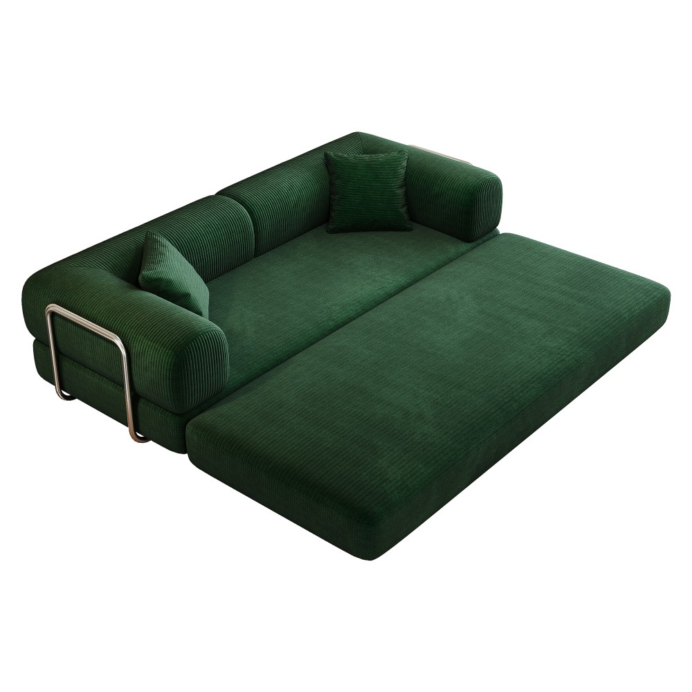 78.8" Compression Sofa Convertible Floor Sofa Bed Futon Couch Sleeper Bed Green