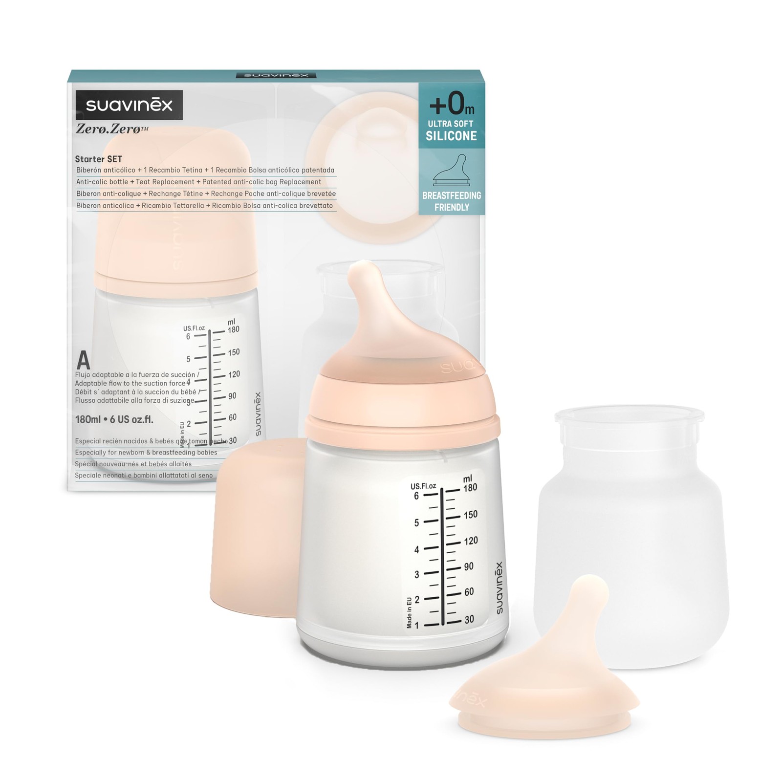 Biberon anti-colique 180 ml fini les douleurs de gaz pour bébé allaité