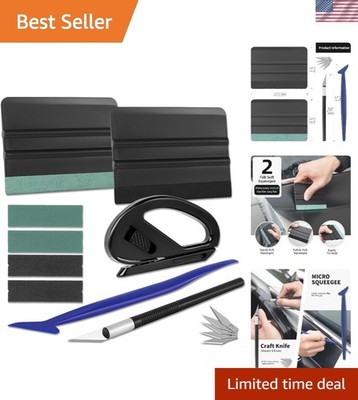 Essential Window Tint Kit with Felt Squeegees & Safety Cutting Tools for Cars