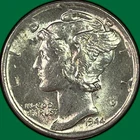 1944-S Mercury Dime Brilliant Uncirculated BU Coin #40642