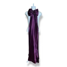 Oversized Bow Full Length Purple Snap On Train 50 Inch Long