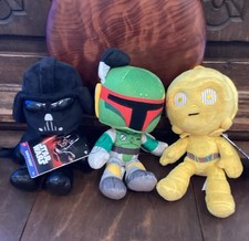 Star Wars Plush Lot Darth Vader Boba Fett C-3PO