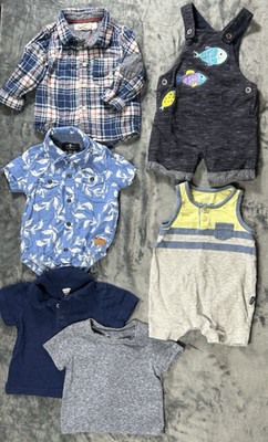 Lot Of 19 Baby Boy Clothes Mixed Brands Size 3-6 M Spring Summer Outfits