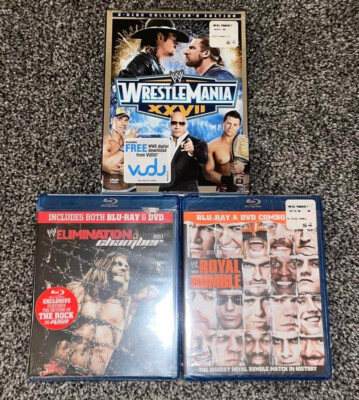 2011 WWE DVD lot WrestleMania 27 - Elimination Chamber - Royal Rumble All Sealed