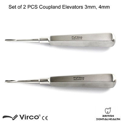  Zahnwurzelkupplung Aufzüge Meißel chirurgische 2-teilige Set Größe 3 mm, 4 mm